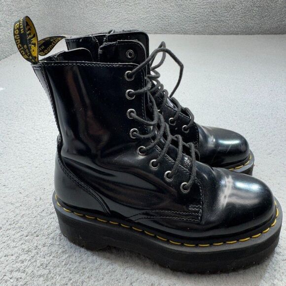 Dr Martens Boots Women Black Leather Jadon Chunky Welted